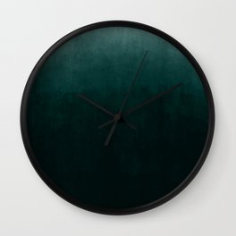 Ombre Emerald Wall Clock | Mist, Contemporary, Bohemian, Green, Color, Gradient, Ombre, Abstract, Curated, Texture 