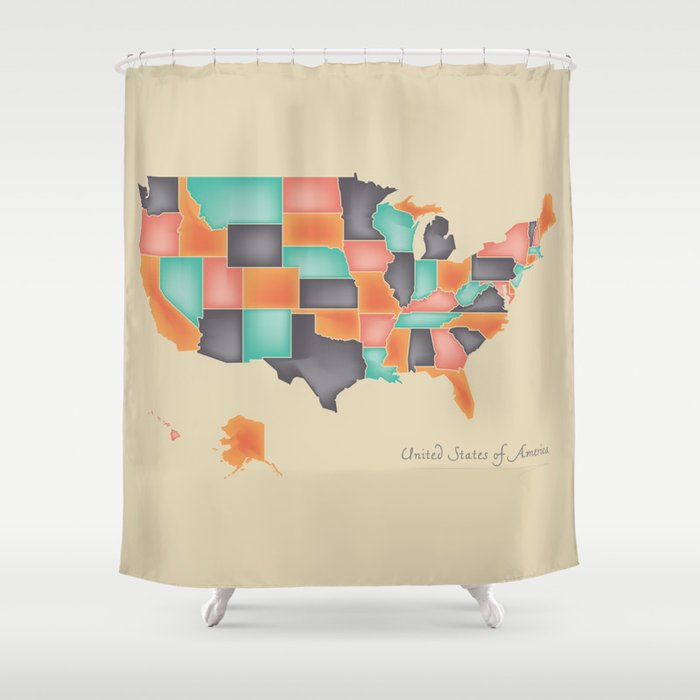 Modern Map United States Of America Usa Shower Curtain By Ingomenhard Modern Map United States Of America Usa Shower Curtain By Ingomenhard