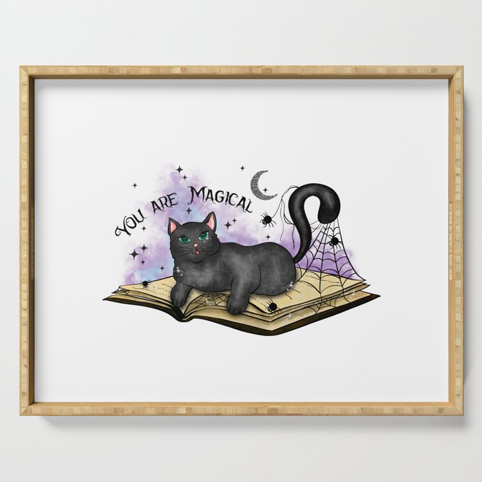 Your are magical halloween cat quote Serving Tray