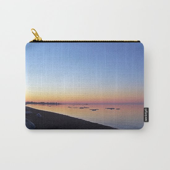 Winter Beach Sunset Carry-All Pouch