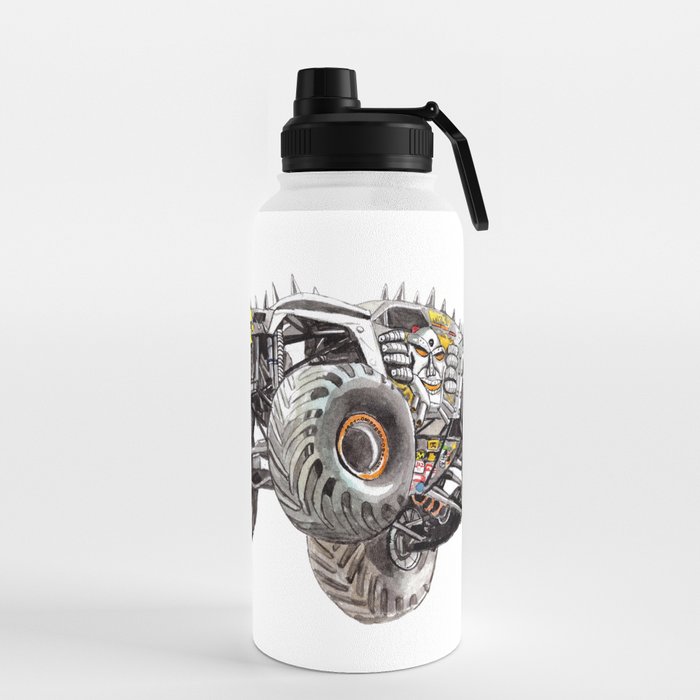 Grave Digger the Monster Jam in Black Water Bottle by xinle_arts