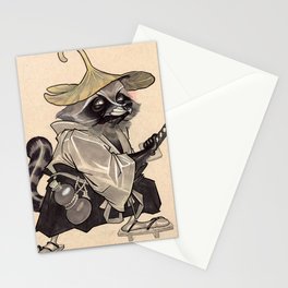 Samurai Raccoon Stationery Cards