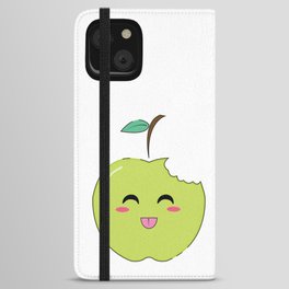 Cute Apple Fruit Illustration iPhone Wallet Case
