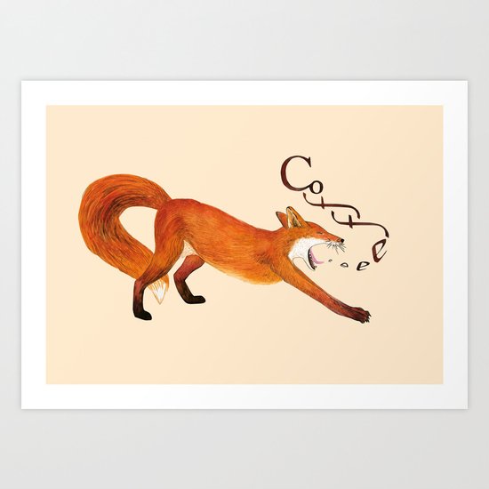 Coffee Fox Art Print