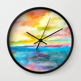 Sunset Over the Ocean Wall Clock