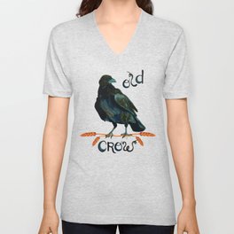 Old Crow on Neutral V Neck T Shirt