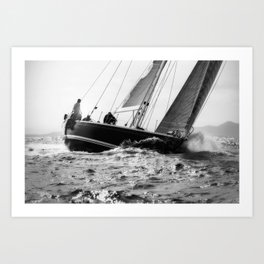 "Sunset Sailing" Black And White Fine Art Photography Print Of A Sailing boat At Sunset Art Print