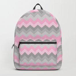 Pink Grey Gray Chevron Girl  Backpack
