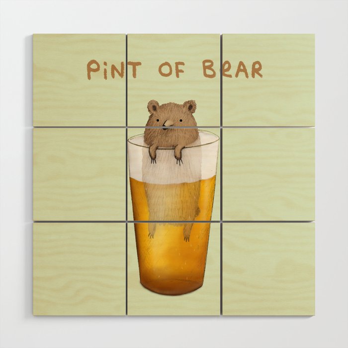 Pint of Bear Wood Wall Art