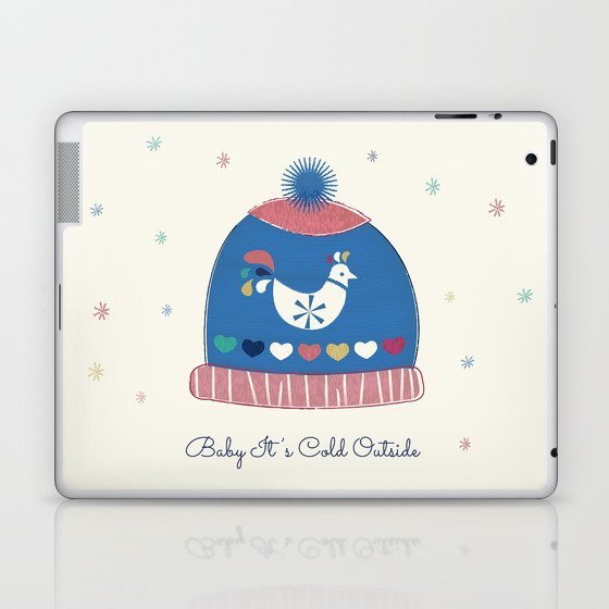 Baby it's cold outside- winter hat Laptop & iPad Skin
