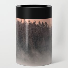 Pink Foggy Forest Can Cooler