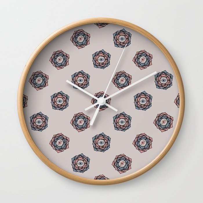 Eye roses pattern Wall Clock