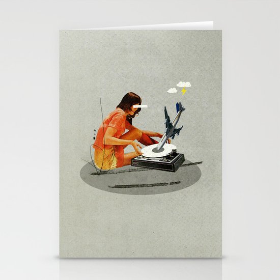 Blind, deaf too | Collage Stationery Cards