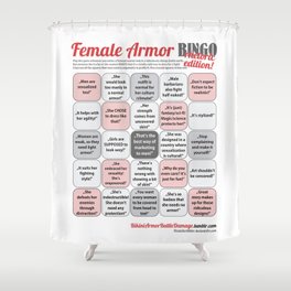 Female Armor Rhetoric Bingo Shower Curtain