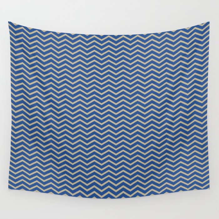 Aztec Wave Blue Wall Tapestry