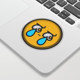Crying Tears Smiley Face Emoji Sticker
