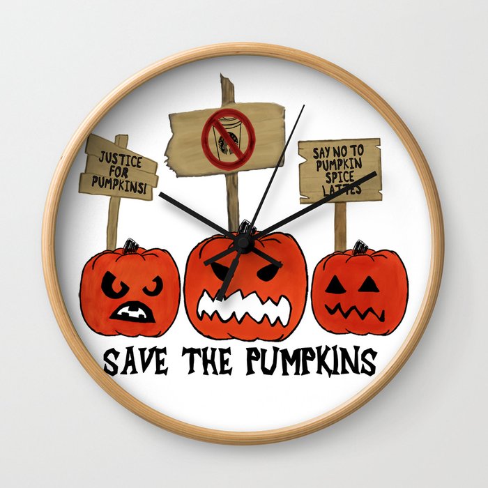 SAVE THE PUMPKINS Wall Clock