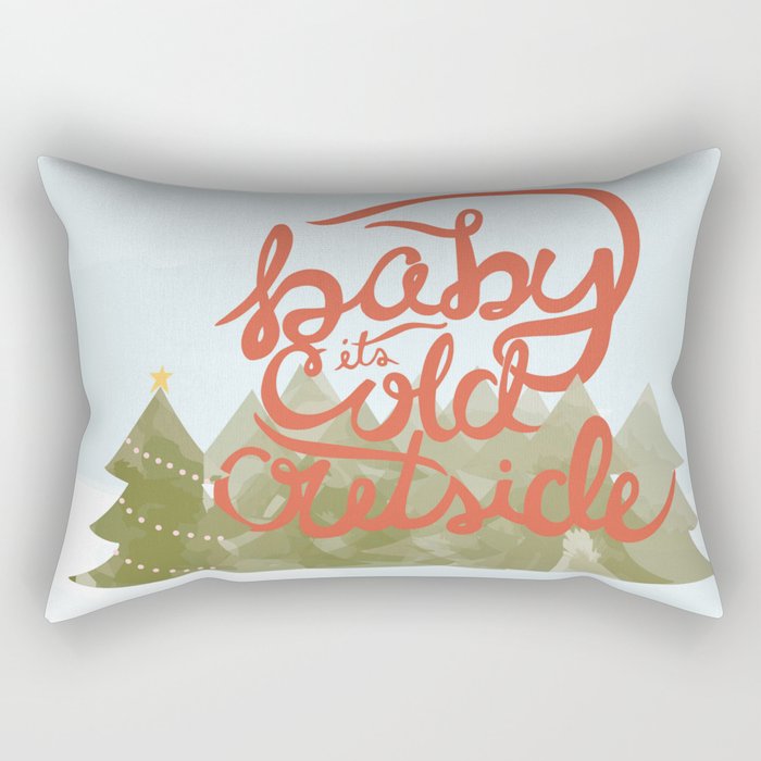 Baby it's Cold Outside Illustration Rectangular Pillow