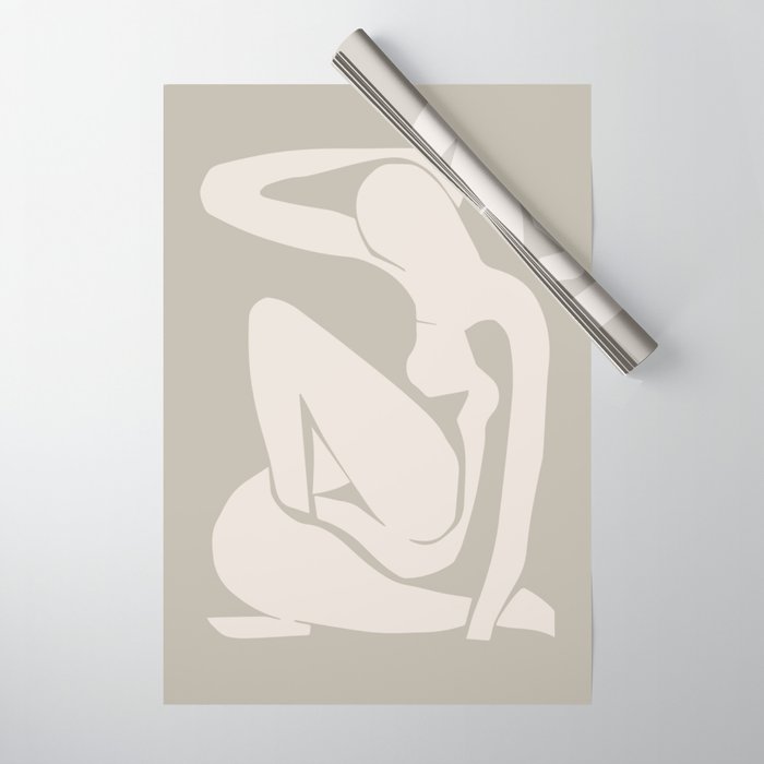 Neutral Matisse Nude in Beige, Abstract Art Decoration Wrapping Paper