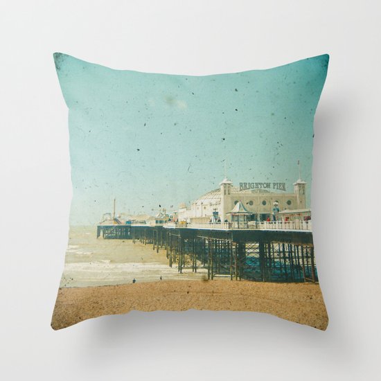 Brighton Pier Throw Pillow