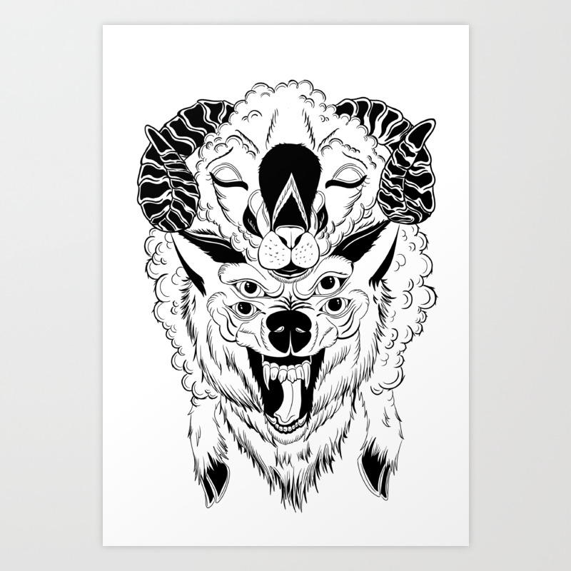 The Wolf In Sheep S Clothing Art Print By Wild Kat Society6