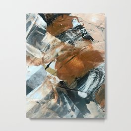 Chocolate Kisses [2]: A bold, minimal, abstract piece in pink, gold, brown, black and white Metal Print