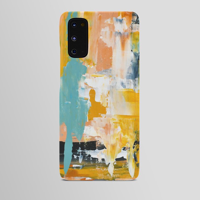 For Charlie: A peaceful abstract piece in mustard yellow, desert pink, and muted blue by Alyssa Hamilton Art Android Case