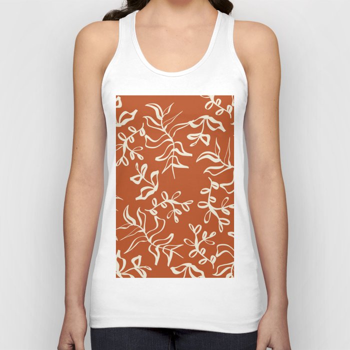 Terracotta Foliage Abstract Tank Top
