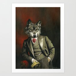 Victorian Mr Wolf Art Print