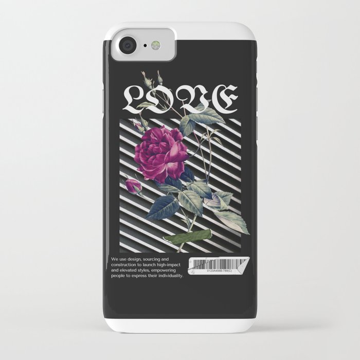 Black Rose Love iPhone Case