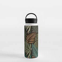 Palm Pattern – Khaki Green Water Bottle