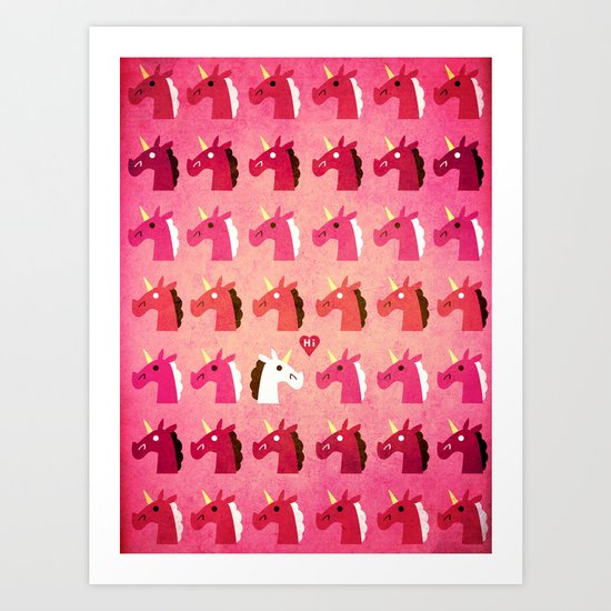 Love is in the Air Unicorn Art Print