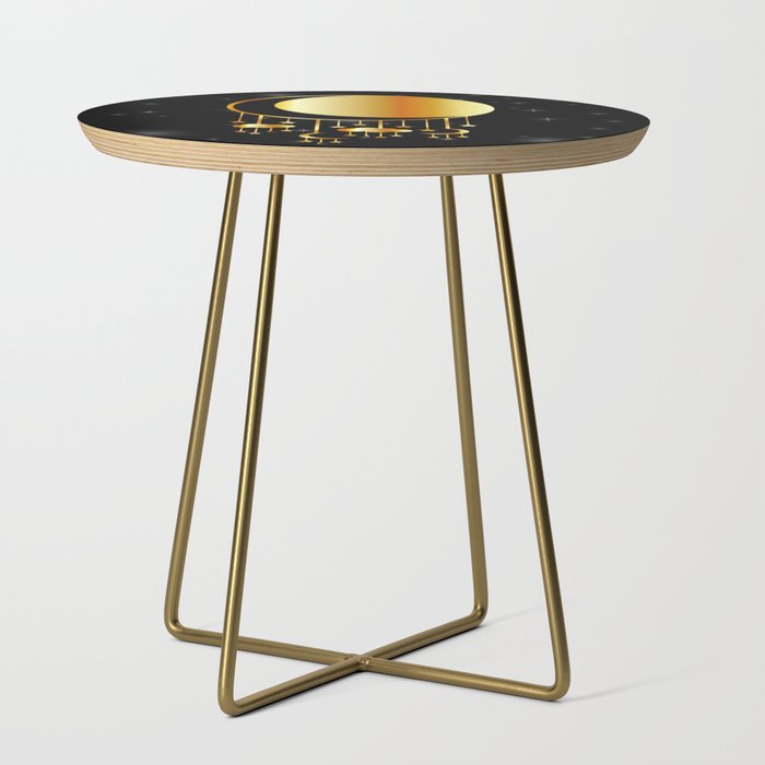 Golden night sky and moon dreamcatcher in gold Side Table