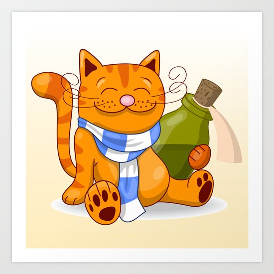 Happy Cat Art Print