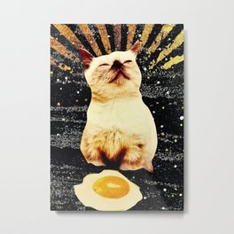 Catlightenment - Sunny Side Up in Space Metal Print | Stars, Catinspace, Kitty, Ladyjend, Acrylic, Sunnysideup, Glitter, Enlightened, Cat, Outerspace 