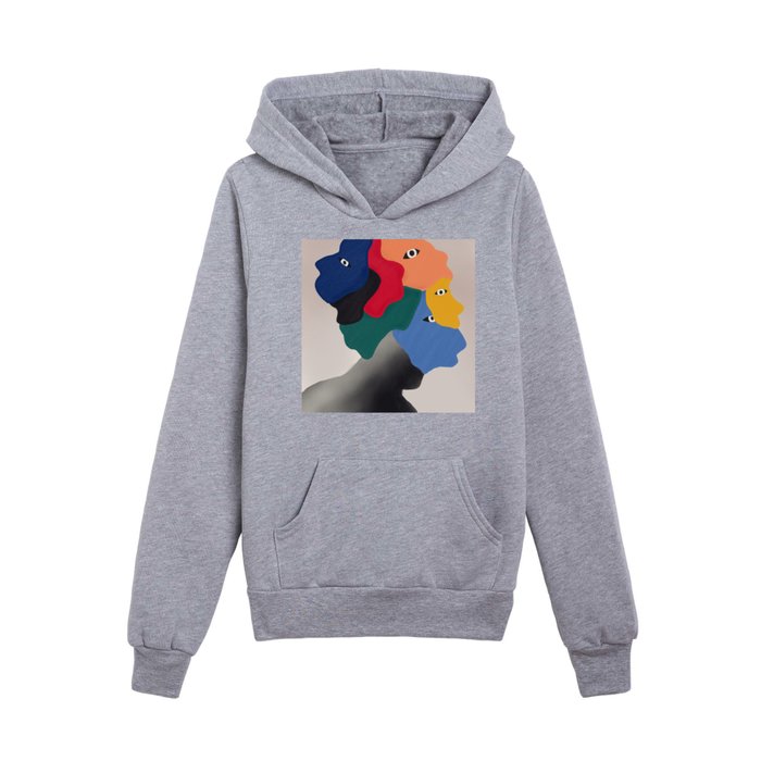 Colorful masks Kids Pullover Hoodie