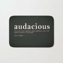 Audacious Bath Mat | Wordart, Adventurous, Bold, Coolword, Brave, Words, Audacious, Graphicdesign, Inspirational, Text 