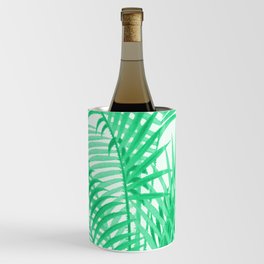 Seafoam Green Palm Leaves Wine Chiller