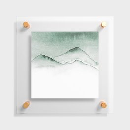 Silent Green Mountainrange Floating Acrylic Print