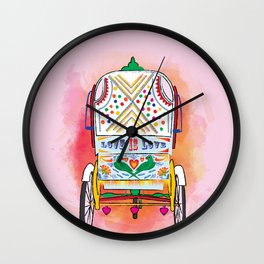 Indian Rickshaw Art 'Love is Love' Wall Clock