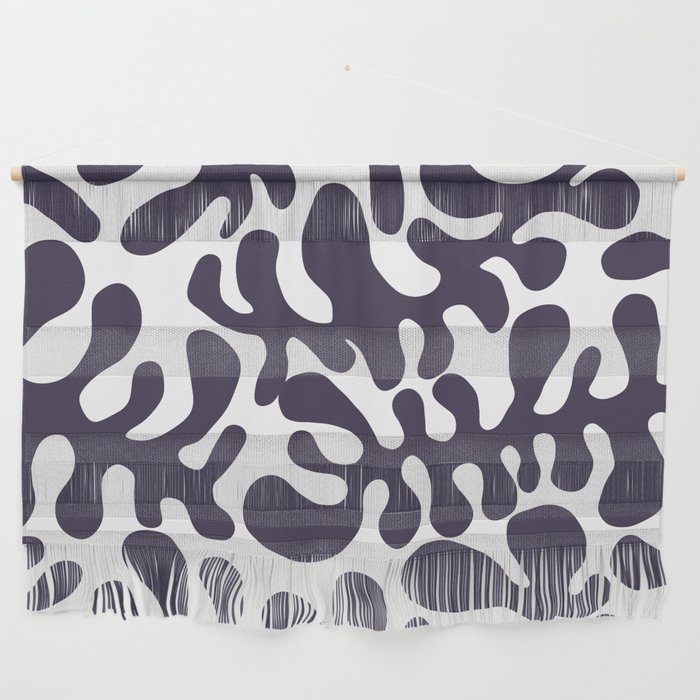 Violet Matisse cut outs seaweed pattern on white background Wall Hanging