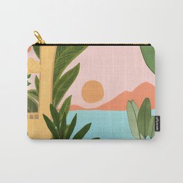 Moroccan Coast Tropical Sunset Scene Carry-All Pouch | Curated, Morocco, Travel, Sunset, Home, Scene, Villa, Exotic, House, Nature 