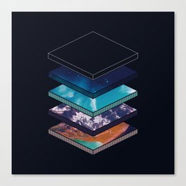 Geometric Earth Layers Canvas Print
