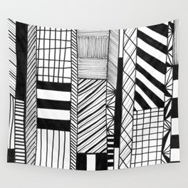 Mono Geo Lines Wall Tapestry