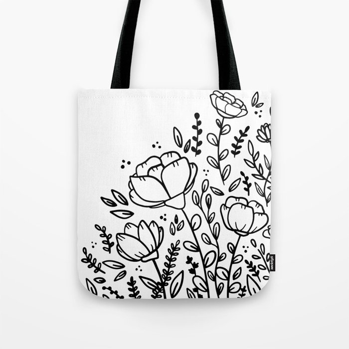 Flower Tote fabric handbag