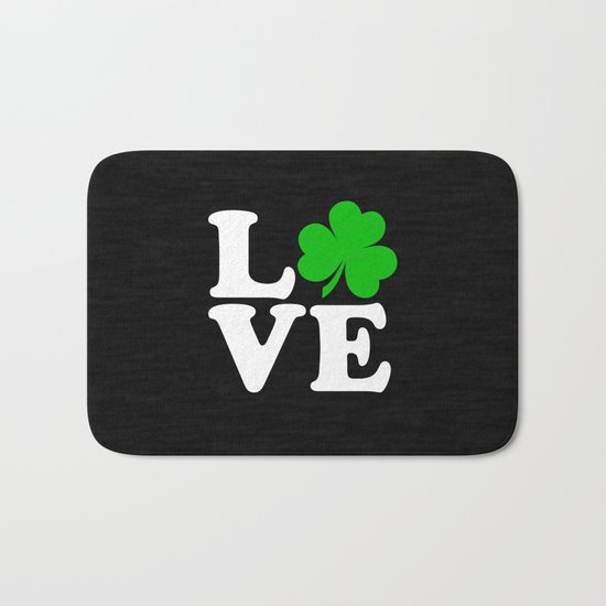 Love with Irish shamrock Bath Mat