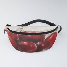 Abstract red cherries  Fanny Pack | Village, Red Cherry, Digital, Nature, Fruit, Farm, Summer, Tasty, Modern, Cherries 