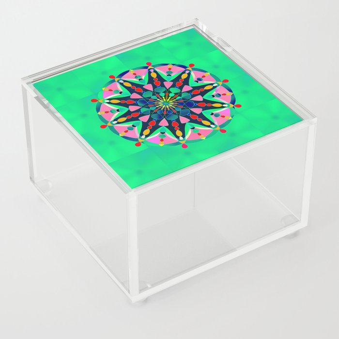Vibrant Kelly Mandala Acrylic Box