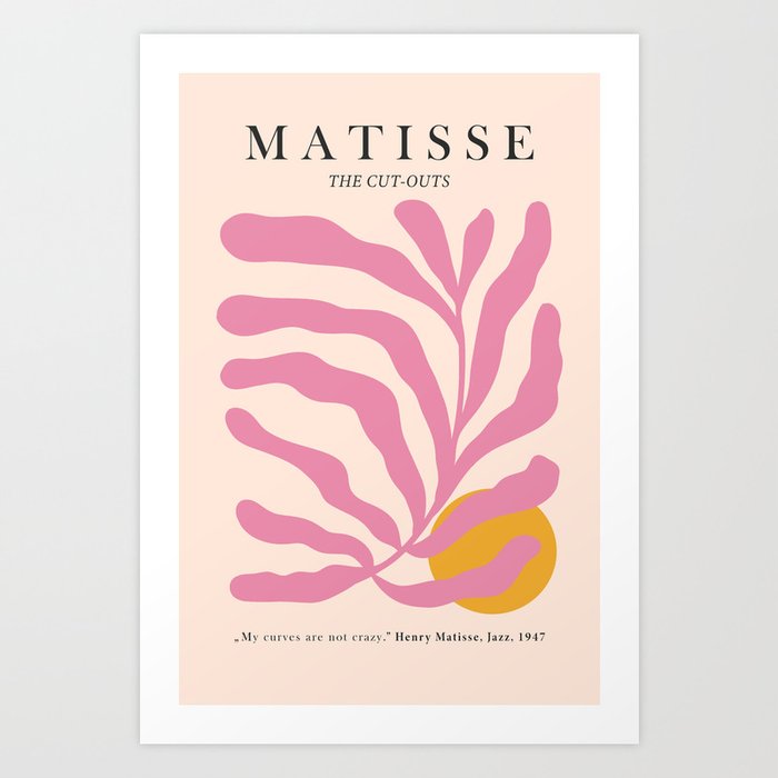 Matisse Cut Out Pink Leaf Art Print