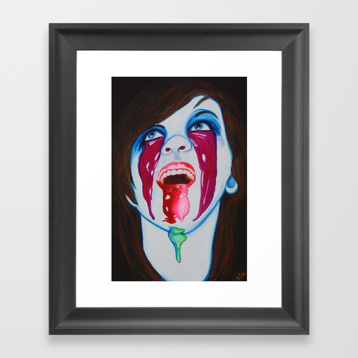 Clown Bukake Framed Art Print